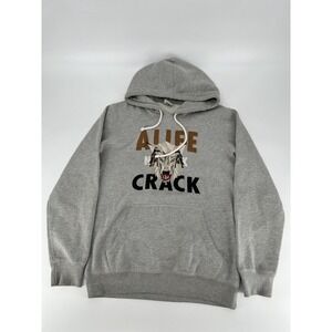 🐺ALIFE CRACK WOLFPACK EMBROIDERED HOODIE MEN'S SIZE‎ MEDIUM GRAY